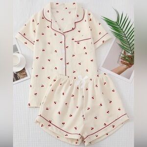 Cherry Print Pajama Set